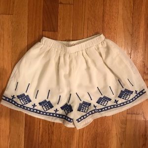 White embroidery shorts
